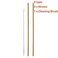 Drinking Straws Reusable Stainless Steel Drinking Straws with Cleaner Brush Tube Straws Wedding Party Drinking Accessories (A 2 straws 1 Brush)