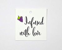 24-2" Infused With Love, Grapes, Wine Wedding Favor Tag (SQ-084-WT