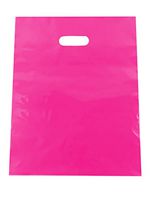 Durable Pink Merchandise bags 12X15 Die Cut Handle-Glossy finish-Anti-Strech-100% Recyclable. For Retail store, Birthday Party Bags favors, Handouts and more by Best Choice (Pink 40)