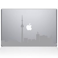 The Decal Guru 2076-MAC-13P-S Toronto Cityscape Decal Vinyl Sticker, 13" MacBook Pro (2015 & Older), Silver