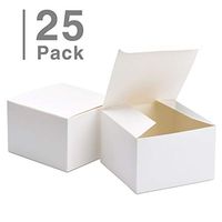GSSUSA Bridesmaid Proposal Boxes 25Pack 6x6x4" White Kraft Gift Boxes with Lids for Gifts, Crafting, Cupcake Boxes