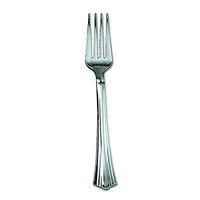WNA 610155 Heavyweight Plastic Forks, Reflections Design, Silver (Case of 600)