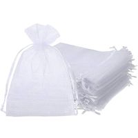 Onwon 100 Pieces Organza Drawstring Gift Bags 5 x 7 Inch Party Wedding Travel Favor Jewelry Pouches Candy Bags Baby Shower, White