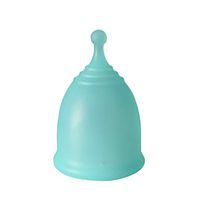 Women Menstrual Cup, 100% Medical Grade Silicone Sports Lady Feminine Cup Hygeine Copa Reusable Menstrual Cup Health Care - Pad and Tampon Alternative - (Blue, S)