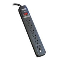 Tripp-Lite TLP606B Protect It 6-Outlet Surge Protector, 6' Cord, 790 Joules, Diagnostic LED, Black Housing