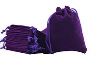 Sansam 50pcs Small Purple Drawstrings Velvet Gift Bags Jewelry Pouches for Wedding Favors, Candy Bags, Party Favors, 2.0''x2.8''