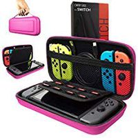Orzly Carry Case Compatible With Nintendo Switch - PINK Protective Hard Portable Travel Carry Case Shell Pouch for Nintendo Switch Console & Accessories