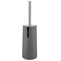 ViaGasaFamido Toilet Brush and Holder Freestanding Toilet Brush Holder Set Toilet Bowl Brush Cleaner Scrubber with Long Stainless Steel Handle for Bathroom, Space Saving, Deep Cleaning(Gray)