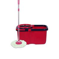 Mop bucket set Commercial Mop Bucket Mop And Bucket Set 360 Degree Spinning Mop Bucket Home Cleaner Mop And Bucket Set Easy Press Handle for Home Cleaning (Color : Red, Size : 48x28x28.5cm)