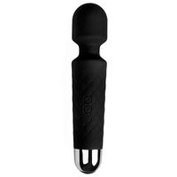 Upgraded Powerful Rechargeable Wireless Personal Wand Massager-Handheld Waterproof Mute Vibration Shoulder Neck Back Body Massage Deep Stress Relax (Black)
