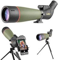 Gosky 2019 Updated 20-60x80 Spotting Scope with Tripod, Carrying Bag and Smartphone Adapter - BAK4 Angled Telescope - Newest Waterproof Scope for Target Shooting Hunting Bird Watching Wildlife Scenery