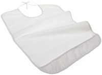 Duro-Med Vinyl Terry Bib with Ties, White (Pack of 3)