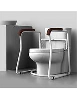 Echotang Toilet Handrail Shelf Fit Most Toilet Seats Bathroom Standing Frame Assist Handrail Grab Bar Anti-Rollover Safety Rail for Elderly, Handicap, Disabled Use