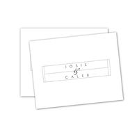 Modern Box Personalized Note Cards - Grey