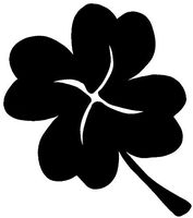 hBARSCI Four Leaf Clover Vinyl Decal - 5 Inches - for Cars, Trucks, Windows, Laptops, Tablets, Outdoor-Grade 2.5mil Thick Vinyl - Black