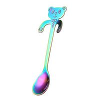 FORESTIME Cute Baby Bear Spoon Long Handle Spoons Flatware Tools Kitchen Gadget (multicolor, one)