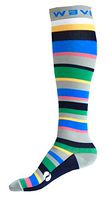 Compression Socks Women & Men 20-30mmhg by Wave (Ocean Stripes, S/M)