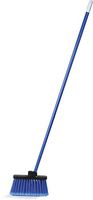 Carlisle 3686314 Duo-Sweep Plastic Coated Metal Handle Flagged Wide Light Industrial Lobby Broom, Synthetic Bristles, 4" Trim x 11" Width Bristle, 53" Overall Length, Blue (Pack of 12)