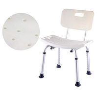 Slip-Resistant Shower Stool Adjustable Bath Bench with Backrest, Aluminum Alloy Shower Chair Bathroom Seat for Seniors Pregnant Handicapped Larger Users, Max 299 lbs