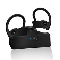 RONSHIN Headphones/Earphones/Earbuds/Headsets TWS Bluetooth 5.0 Headset Hanging Ear Type True Wireless Sports Headset for Mobile Phone Black with Charging Compartment