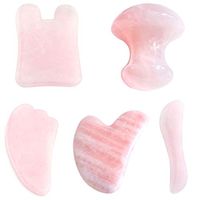 Jade Roller, 3 in 1 Massager Set Including Rose Quartz Roller and Gua Sha Scraping Tool, Facial Anti Aging Roller Massager