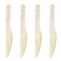 Dress My Cupcake DIY Natural Wood Candy Buffet Knives 100-Pack Kit, Mr. and Mrs, 6.5-Inch, Silver