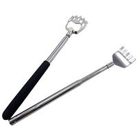 Telescoping Back Scratchers, Bear Claw + Stainless Steel Black Telescopic Back Scratcher，Set of 2
