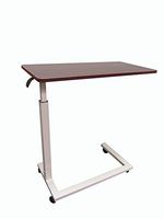 NOA Medical Industries Overbed Table, Beige Base, Light Oak Table Top