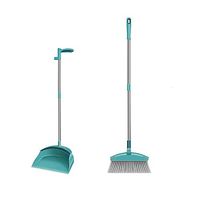 Broom and Dustpan With Long Handle Telescopic Up Extra Long Handle Multi-Function Soft Brush Broom And Dustpan Magic Non-Slip Handle Broom Set Office Schools Room Garden Cleaning Tools