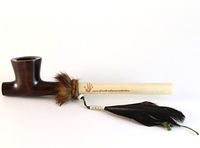 Mr. Brog Lakota Tobacco Pipe - Model No: Indian Peace Pipe Walnut - Pear Wood Roots - Hand Made