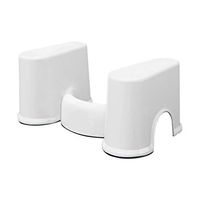Squatting Toilet Stool，Plastic Non-Slip Bathroom Step Up Stool Relieves Constipation, Bloating White (Size : H17.5CM)