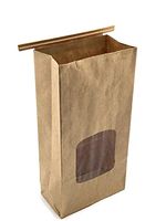 NEWPAK - Compostable Recycled Natural Kraft Paper with Window PLA-Lined 4 3/4 x 2 1/2 x 9 1/2 Resealable Tin Tie Bakery Bags 250pcs