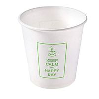 KEEP CALM AND HAPPY DAY Hot Coffee Drink Paper Cups - Ideal Cup for Coffee Tea Cocoa Water and cold Drinks (2000, 6.5oz/195ml)