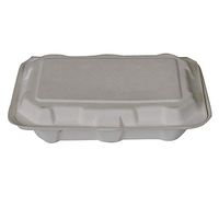 HealthGoodsIn- Biodegradable Bagasse Takeout Food Boxes | Disposable Hinged Food Boxes Made of Sugarcane Residue | Compostable, Eco-Friendly Food Containers 6 x 10 x 3 Inches (Pack of 25)