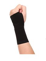 uxcell Unisex Reversible Stretchy Compression Bracers with Palm 4 Pcs XL Black