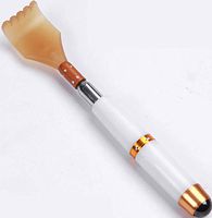 KBAMBO Claw Back Scratchers for Adults Extendable Metal Stainless Steel Grip Rod 20-53cm, Telescoping Back Scratcher for Men - Women - Kids Portable Body Scratch Massager Tool (White)