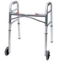 McKesson Junior Aluminum Folding Walker with Wheels - 4 Each / Case - 21143804