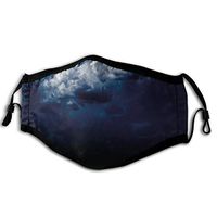 Night Green Grass and White Clouds Head ShieldSafety Health for Allergies with Adjustable Earloop