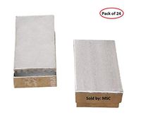 Gift Box - Cotton Filled Box (Silver Foil) 2.5"x1.5"x7/8"# 21 Pack of 24