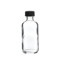 Premium Vials B26-12 Boston Round Glass Bottle with Cap, 2 oz Capacity, Clear (Pack of 12)