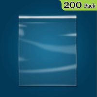 200 Count - 9" x 12" Self Seal Clear Cello Cellophane Resealable Plastic Poly Bags for A4, Letter Sized Documents, Marketing Materials, Clothes