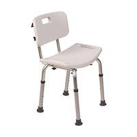 DMI Compact Lightweight Germ-Free Bath and Shower Chair Bench Stool with Backrest, Adjustable Height, Tool-Free Assembly, White