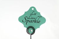 36pc Wedding Sparklers Tags - Let Love Sparkle - Lagoon Color Shimmer Paper