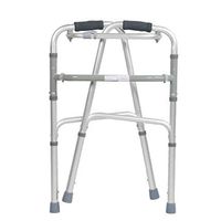 Rollators & Walkers Rolling Walkers Elderly Walker Aluminum Folding Adjustable Height Walker Rehabilitation Exercise Crutches (Color : Silver, Size : 50cm)