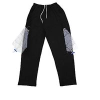 BIHIKI Catheter Pants, Incontinence Care Trousers Catheter Pants for Elderly/Ostomy Fistula Surgery Patient,Heathy Care Clothes,Double Pocket (Black, L)