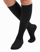 Made in The USA - Cotton Compression Socks, Graduated Support Travel Socks 20-30mmHg, Unisex, Closed Toe Black, Size Large- Absolute Support, SKU: A105BL3