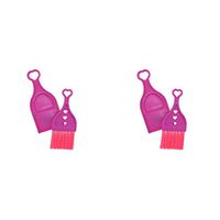 Pink Mini Dustpan with Brush - Set of 2