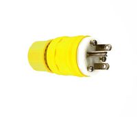 Leviton 14W49 15 Amp, 250 Volt, Straight Blade, Plug, Industrial Grade, Grounding, Wetguard, Yellow
