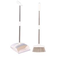 Broom and Dustpan With Long Handle Telescopic Up Extra Long Handle Magic Windproof Broom and Dustpan Stainless steel rod Multi-Function Broom Set Home Kitchen Room Garden cleaning tools
