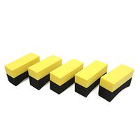 uxcell 5pcs Auto Car Wheel Tire Waxing Polishing Washing Cleaning Sponge Pad Brush